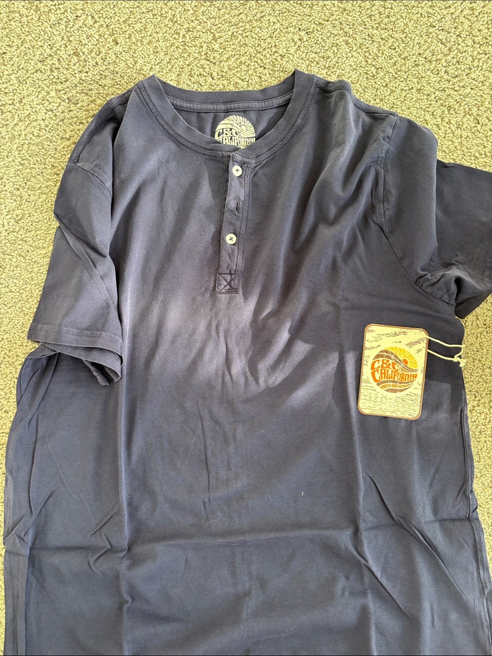 C&C California Navy Short Sleeve Henley